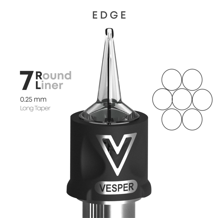 VESPER EDGE 7RL 0.25 Extra Tight Tattoo Cartridge