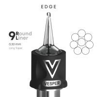 VESPER EDGE 9RL 0.30 Long Taper Tattoo Cartridge