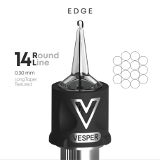 VESPER EDGE 14RL 0.30 Long Taper Tattoo Cartridge