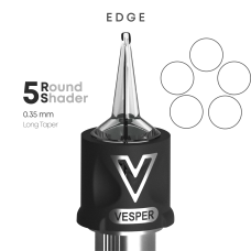 VESPER EDGE 5RS 0.35 Long Taper Tattoo Cartridge