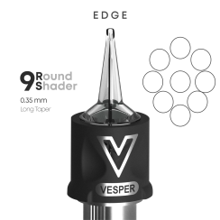 VESPER EDGE 9RS 0.35 Long Taper Tattoo Cartridge