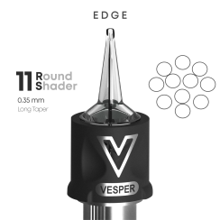 VESPER EDGE 11RS 0.35 Long Taper Tattoo Cartridge