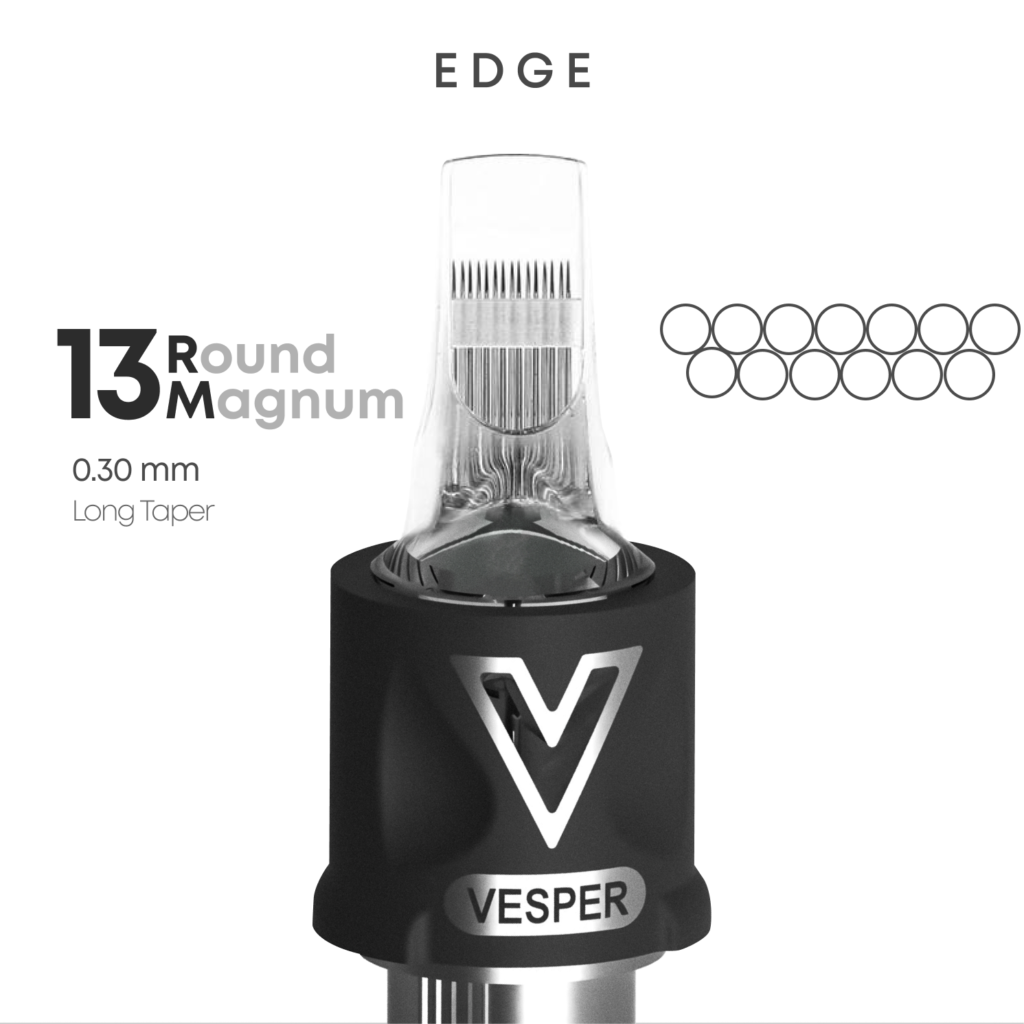 Тату картриджі VESPER EDGE 13RM 0.30 Round Magnum Long Taper 20 штук