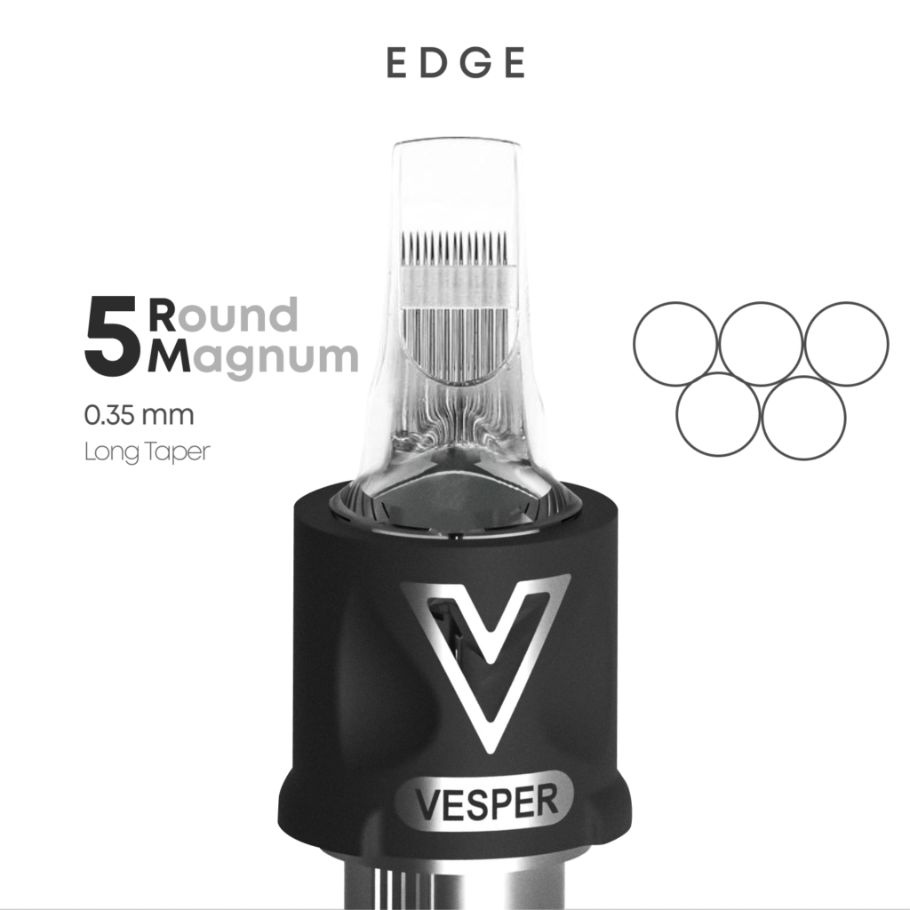 Тату картриджі VESPER EDGE 5RM 0.35 Round Magnum Long Taper 20 штук